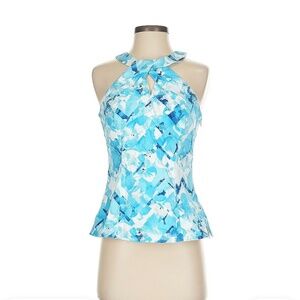 White House Black Market Blue Halter Top